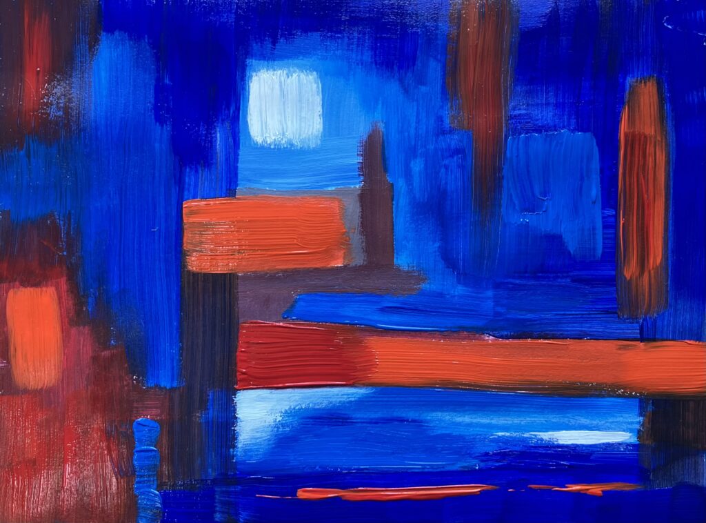 Abstract schilderij in acrylverf